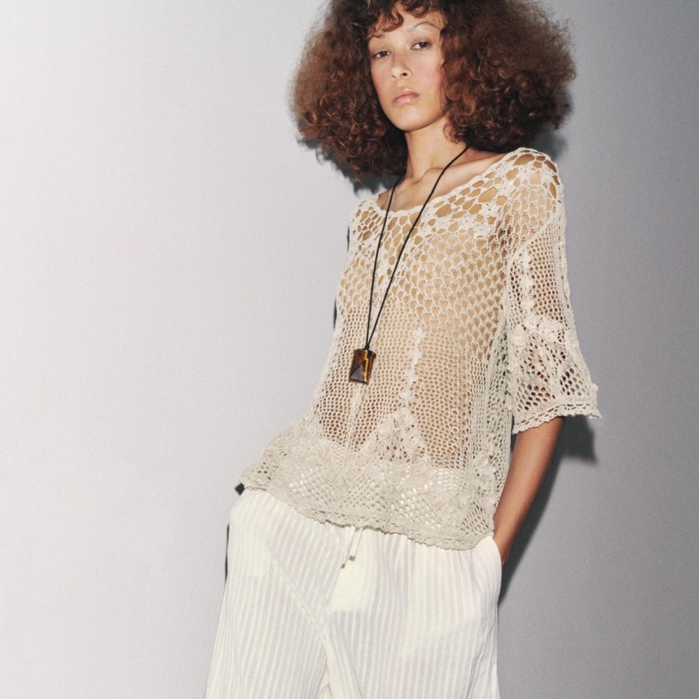 Zara textured knit Crochet Top